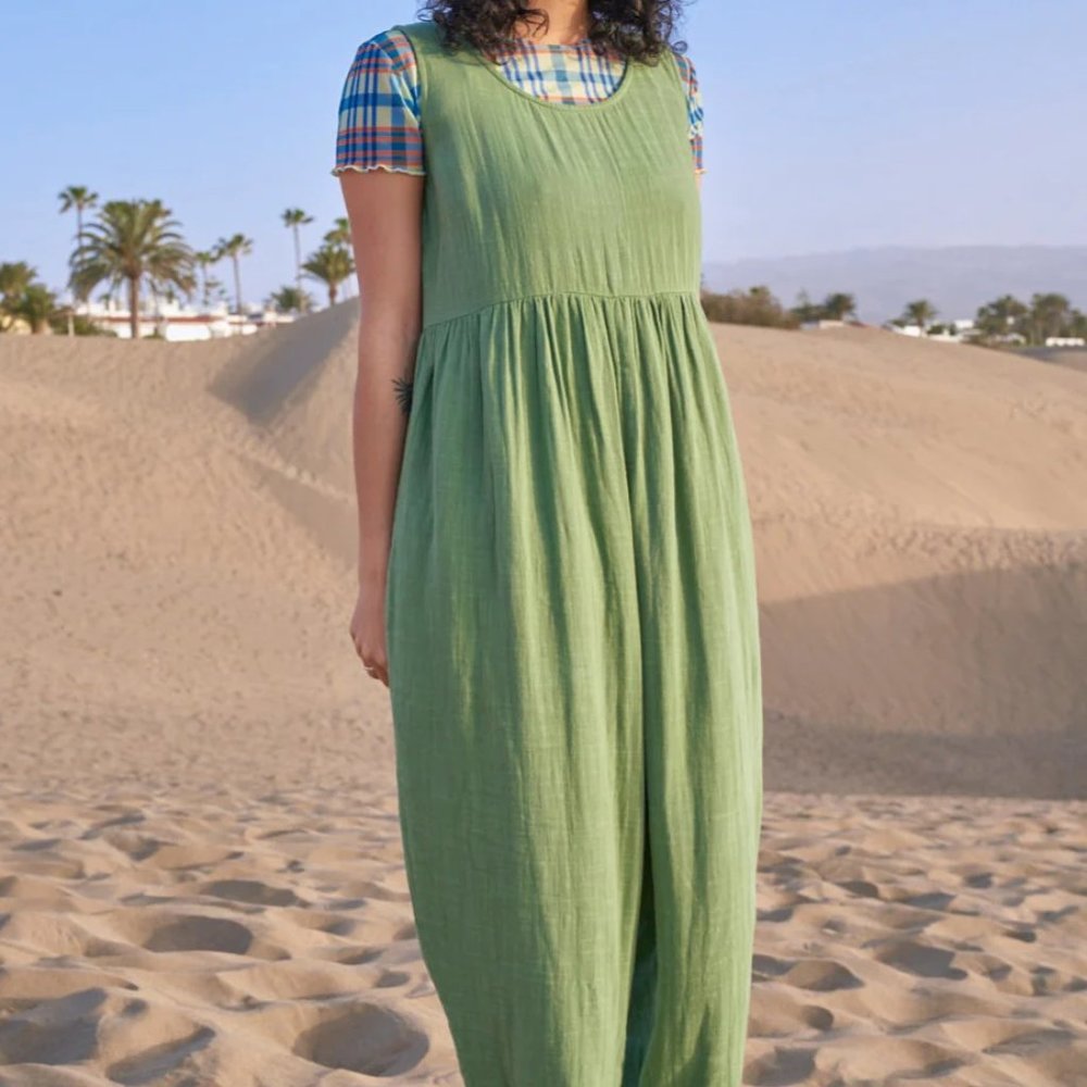 Lucy & Yak Bowie Jumpsuit: ORGANIC COTTON - Loden Frost Green